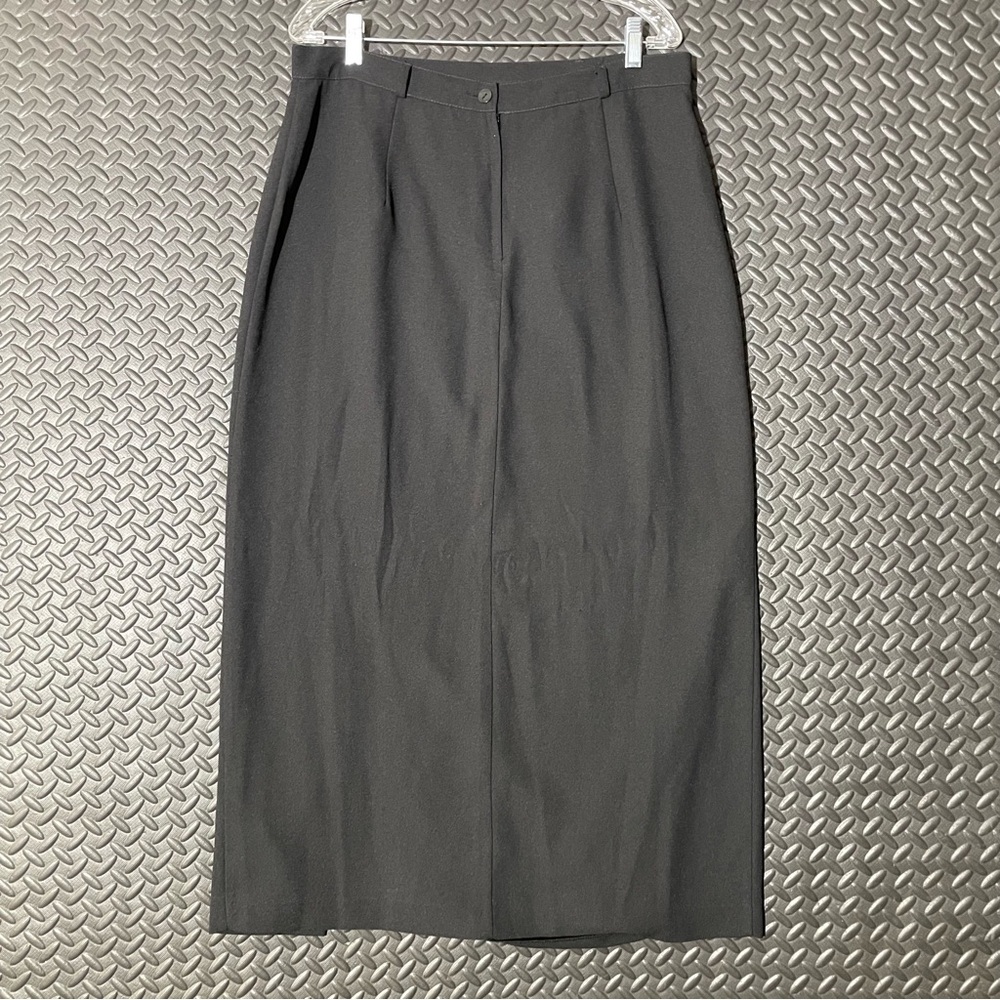 Vintage Sport Collection Women's 16 Black Maxi Skirt Wrap Button Zip Waist‎